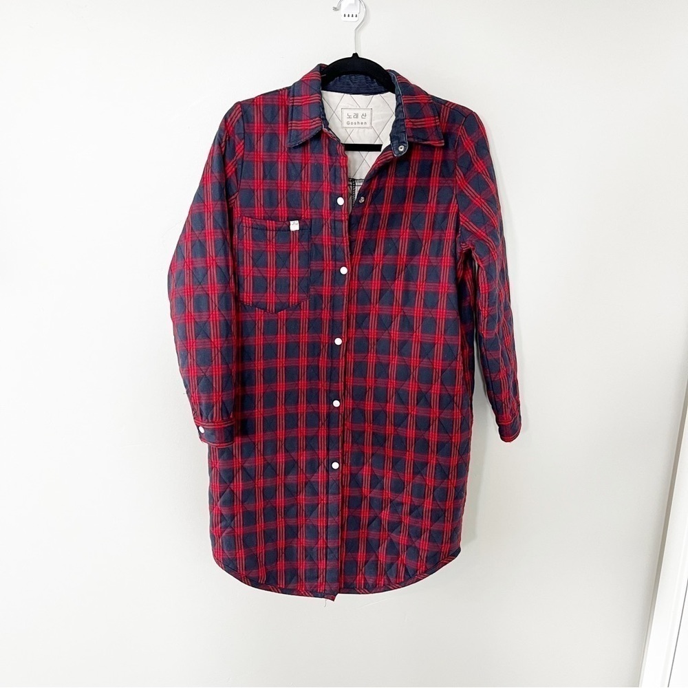 Goshen vintage plaid quilted jacket long length size small